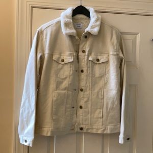 Old Navy Sherpa Lined Denim Boyfriend Jacket
